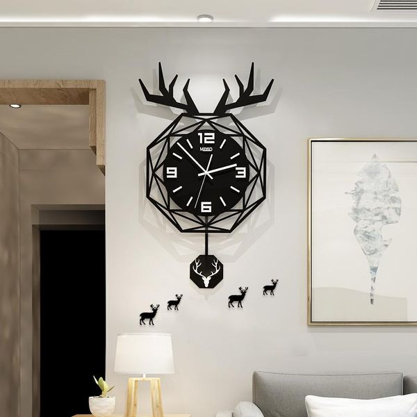 

wall clocks vintage pendulum silent clock stickers home decor swing hanging classical living room decorative art watch