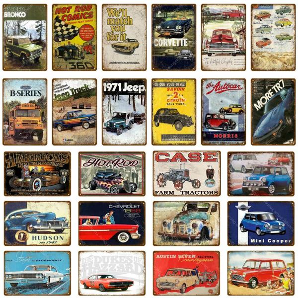 

metal painting american truck bus car plaque vintage tin signs pub bar garage decoration rod poster home wall decor