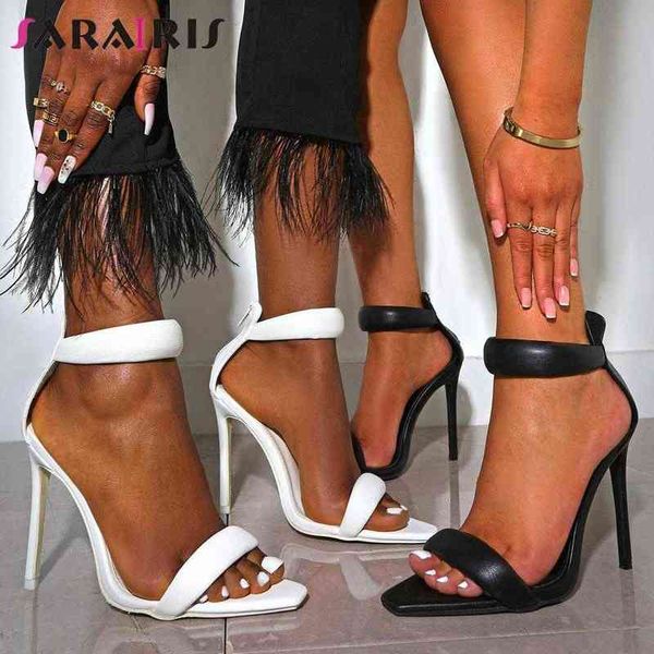 

brand new 2022 summer new design female sandals party ladies thin high heels vacation woman shoes beach elegant women's sandals y220225, Black