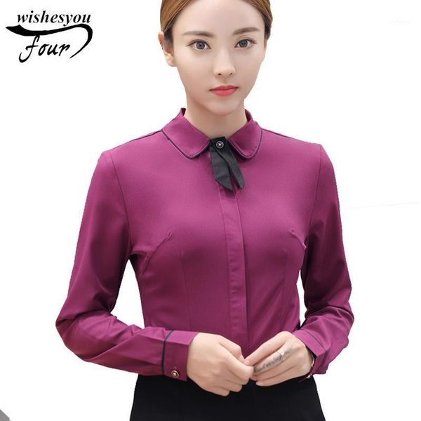 

women's blouses & shirts 2021 autumn plus size professional wear women shirt blouse long sleeves ol clothing blusas c953 30, White