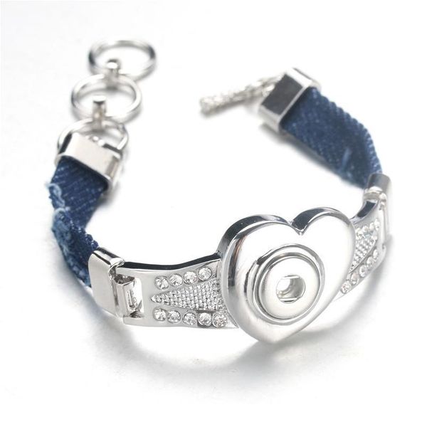 

heart snap bracelets bangles crystal metal bracelets charms for women fit 12mm snaps button jewe jlllpc, Golden;silver