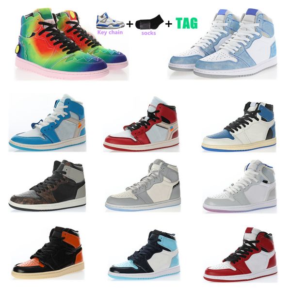 

2021 with box jumpman 1 1s mens basketball shoes obsidian unc hyper royal university blue lucky green twist women sneakers trainers size 36-