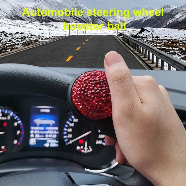 

safety belts & accessories 1 pcs rhinestone car steering wheel assistant ball biling crystal cover for interior decor