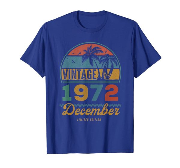 

december vintage 1972 tshirt 47th birthday summer gifts, White;black