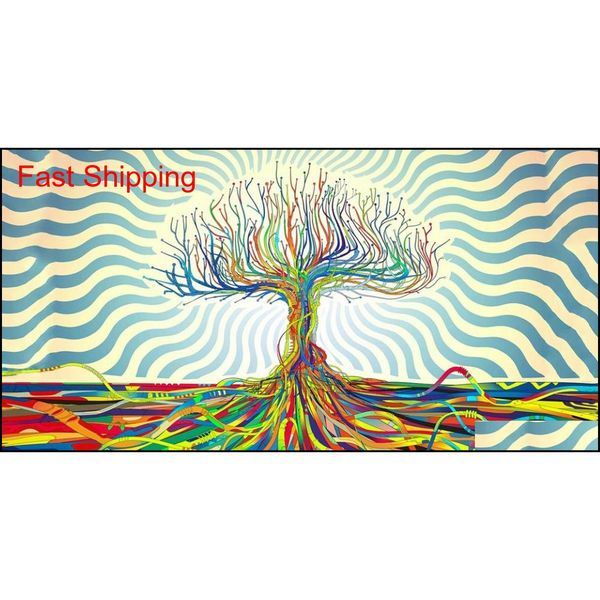

psychedelic trippy art fabric poster 43" x 24" qyldhs sports2010