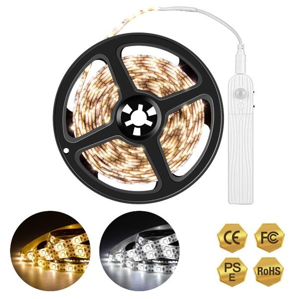 

motion sensor light led strip batteries smart bedroom night lamp toilet lighting cabinet backlight closet always light