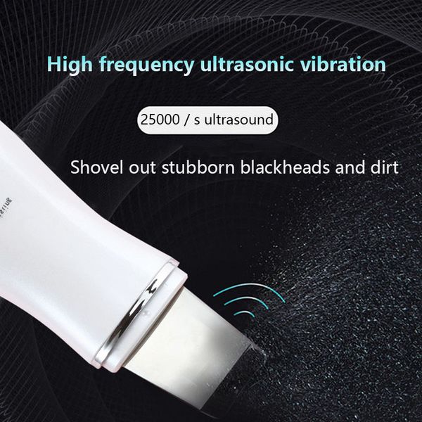 

new electronic ultrasonic ion skin scrubber blackhead dirt remove exfoliation face skin peeling extractor handhold beauty device
