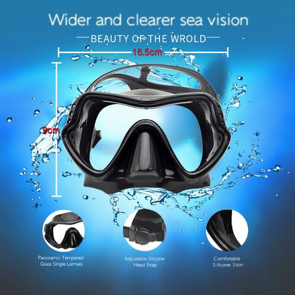 

diving masks professional scuba snorkeling set silicone skirt anti-fog goggles glasses swimming fishing pool equipment