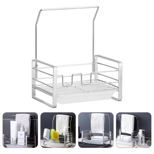 

hooks & rails practical draining rack storage sponge cleaning cloth holder