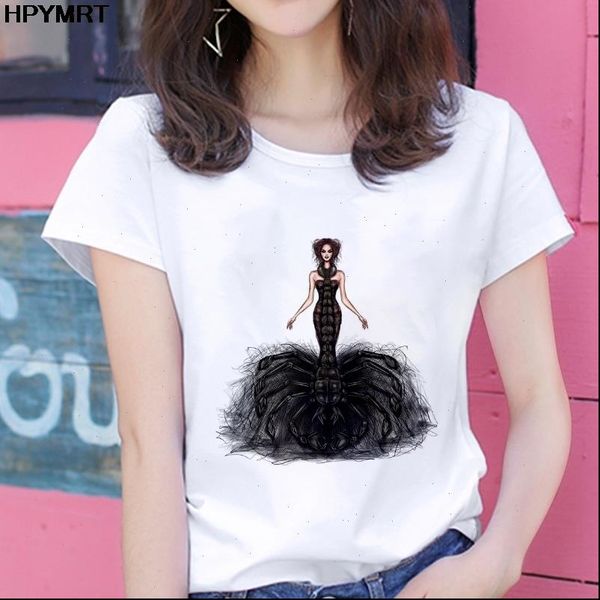 

new 2021 women scorpion skirt print t shirt summer thin section casual t shirt harajuku short sleeve female clothing tshirt, White