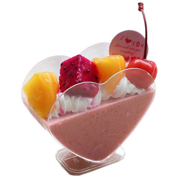 

disposable dinnerware 50pcs mousse dessert heart-shaped cups plastic pudding cup party milk convenient tiramisu birthday wedding