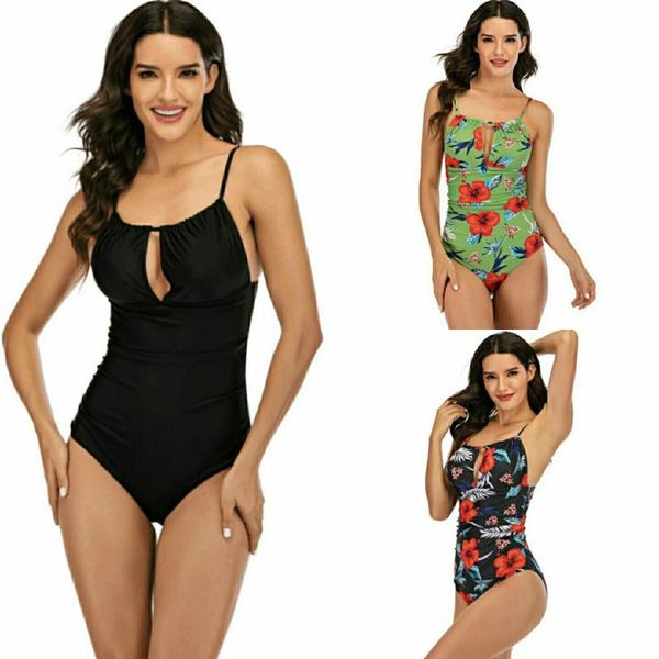 

one-piece suits 2021 digital printing deep v strapless swimwear women one piece swimsuit plus size womens swim wear