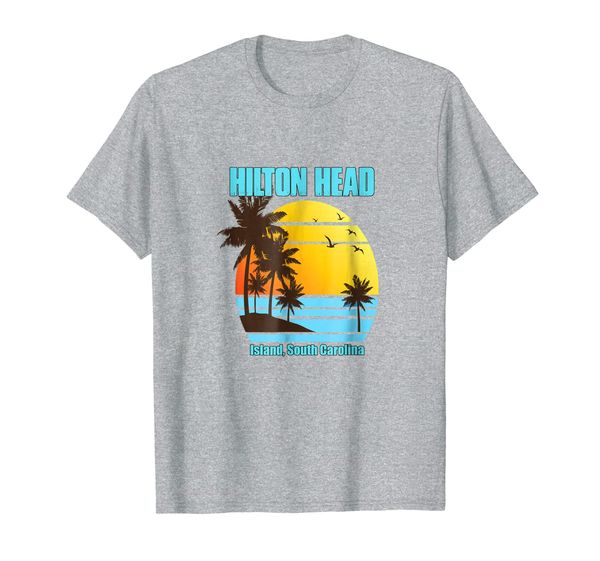 

hilton head island south carolina vacation shirt palm trees, White;black