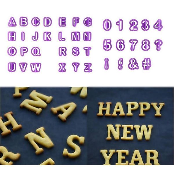 

40 pcs a-z 0-9 mold set for cookies making decorating fondant cake tool baking biscuit tray chocolate hard can qyleqr