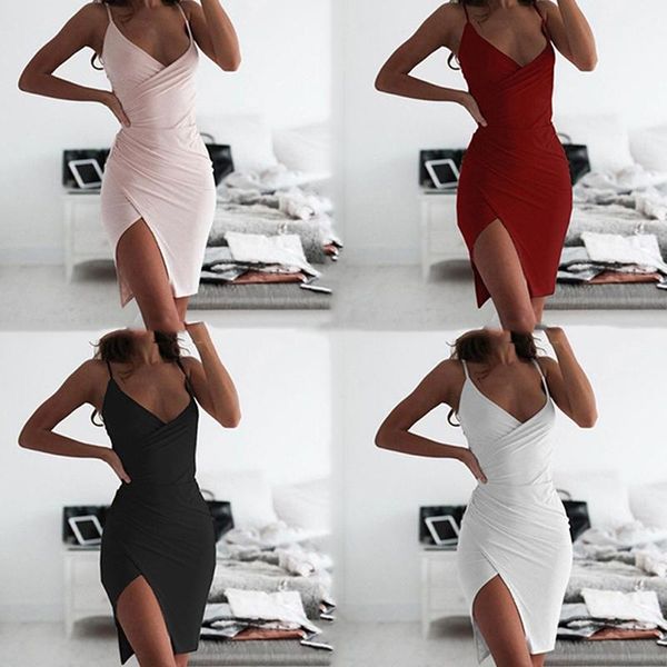 

casual dresses women deep v neck club bodycon dress ruched backless cross red black party bandage mini summer vestidos, Black;gray