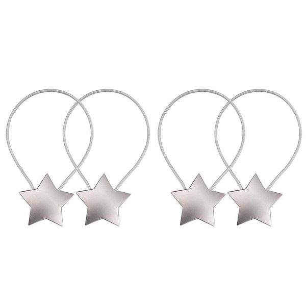 

4 pcs curtain tiebacks clips decorative rope holdbacks, star drapery tie backs weave holder for window draperies