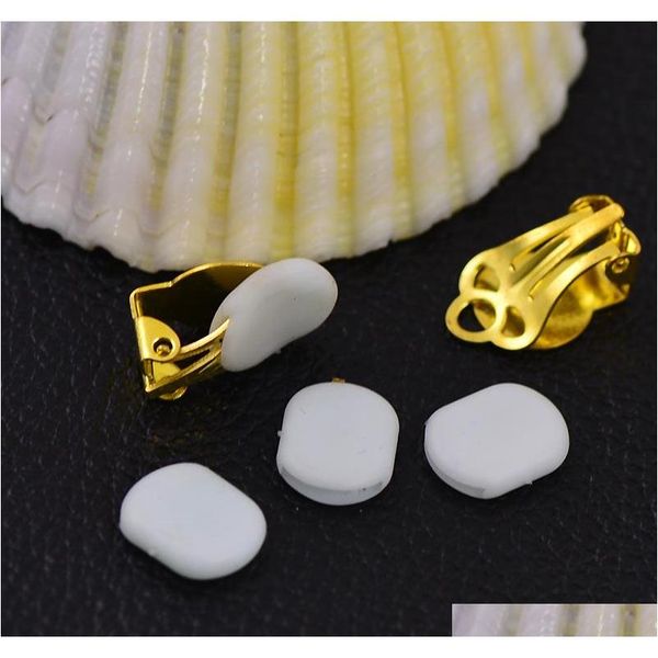 

200pcs 8*10.5mm white/clear plastic anti-pain pad ear clip anti-pain jllsmf ffshop2001, Bronze;silver