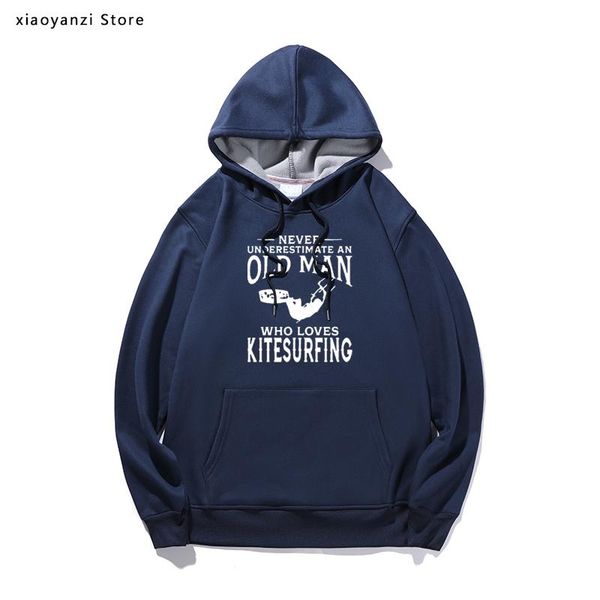 

women's hoodies & sweatshirts never underestimate an old man who loves kitesurfing women men unique gift present windsurfing heartbeat, Black