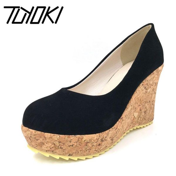

dress shoes tuyoki high heel wedge platform women footwear fashion pumps p13077 eur size 31-43, Black