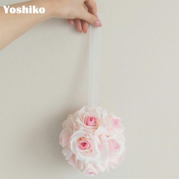 

10pcs/lot artificial silk flower rose balls wedding centerpiece pomander bouquet party decorations diy bridal flower decor