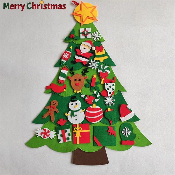 

christmas decorations kids diy felt tree merry for home 2021 ornaments navidad 2022 year gifts xmas