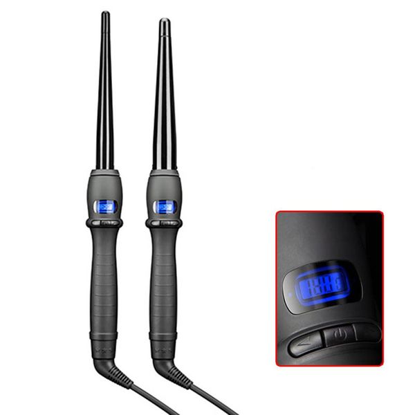 

lcd curlers conical curling iron single tube ceramic glaze pear flower cone electric hair curly hair dropshipping