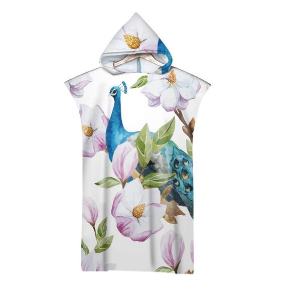 

towel irisbell fashion printing wearable beach absorb water hooded swimming surf bathrobe beachwear