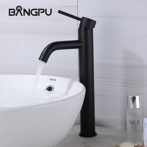 

bathroom sink faucets bangpu 1 hole basin faucet single handle black tap stream sprayer nozzle desk mounted1