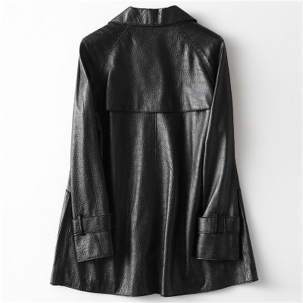 

2021 genuine leather jacket of real sheep in the female form h90 ik8x, Black;brown