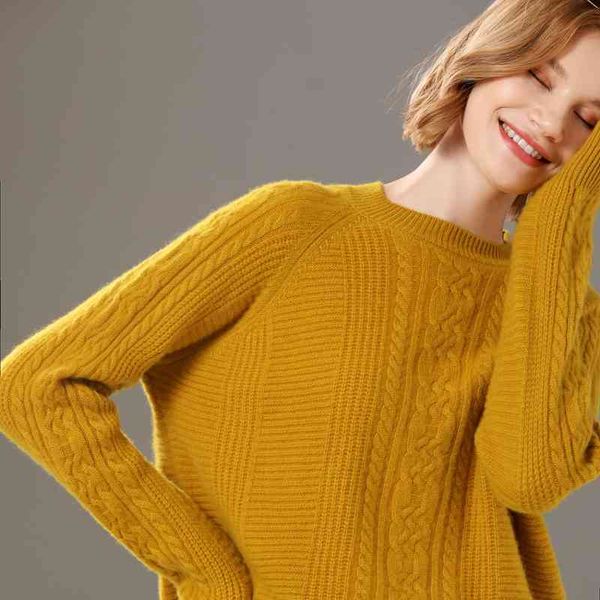 

women's sweaters sweater 2021 winter pure colour 100% casual wool loose around the neck cashmere of large size female mesh, White;black
