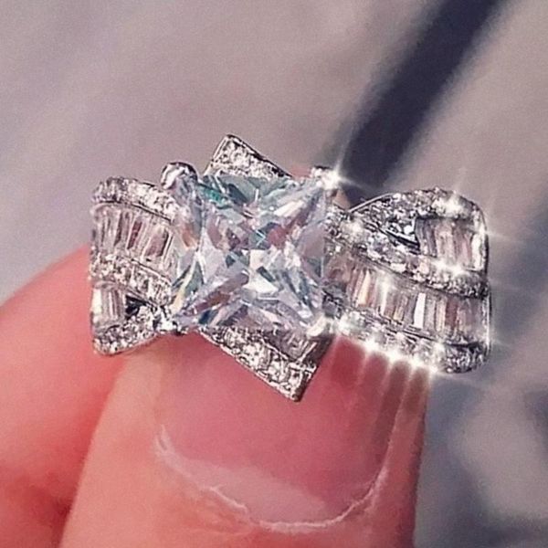 

wedding rings caoshi delicate trendy bands for women fashionable design engagement stylish accessories dazzling zirconia jewelry, Slivery;golden