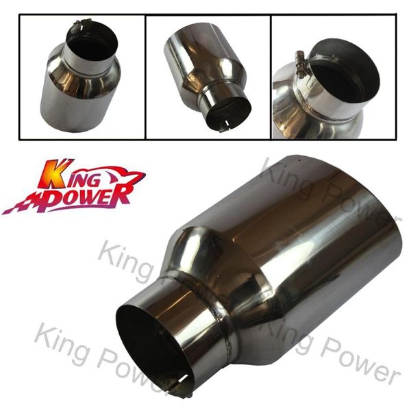 

manifold & parts - kp universal exhaust tip bolt on 8" outlet 5" inlet chrome stainless steel 15" long