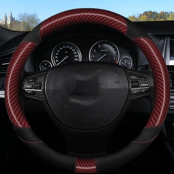 

steering wheel covers 37-38cm car cover artificial leather steering-wheel breathable fabric braid auto accessories universal