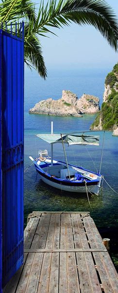 

wall stickers creative door sticker summer harbor cover po background kitchen wallpaper re mural decal home decor