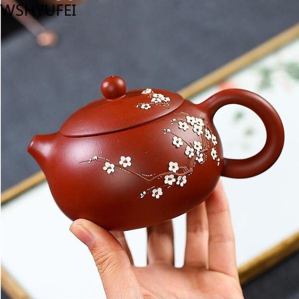 Cinese nuova teiera puro fatto a mano fiore di pruno Xi Shi Pot viola argilla set da tè bollitore 188 filtro con foro sferico 240ml2960