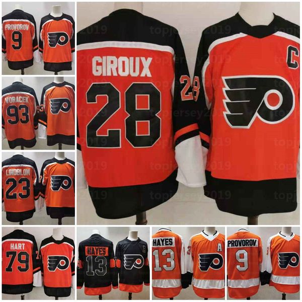 

28 claude giroux philadelphia flyers mens 2021 hockey jerseys travis konecny ivan provolov oscar lindbloom carter hart sean couturier hayes, Black