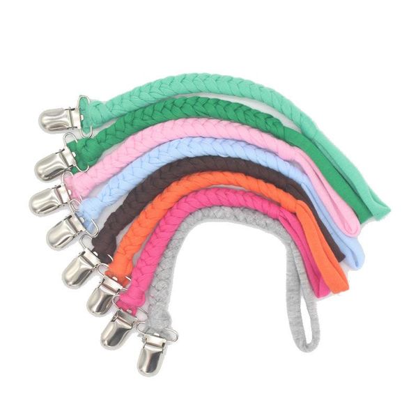 

pacifiers# 1/4pcs delicacy handmade weave leather pacifier clips chain baby nipple holder soother for infant teether accesories