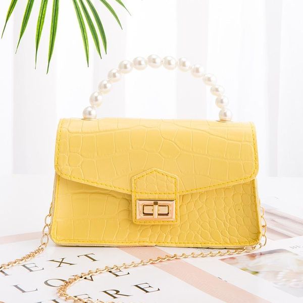 

evening bags retro alligator pattern crossbody bag for women 2021 clip buckle pearl chain pu leather small shoulder square handbags