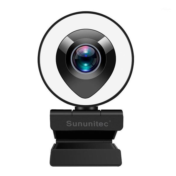 

1080p hd usb webcam, auto-focus and light correction pro computer microphone & ring web camera video cam for mac windows l webcams1