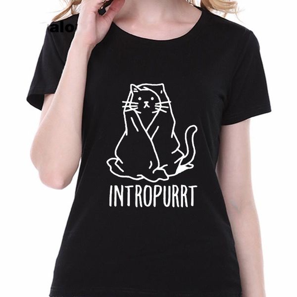 

women's t-shirt intropurrt cat mom tshirt women cotton kawaii fashion shirts plus size o neck graphic mama mother short sleeve tees, White