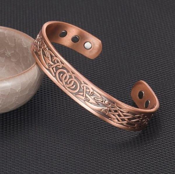 

bangle fashion personality energy bracelet, magnetic adjustable cuffs, retro viking men's jewelry, Black