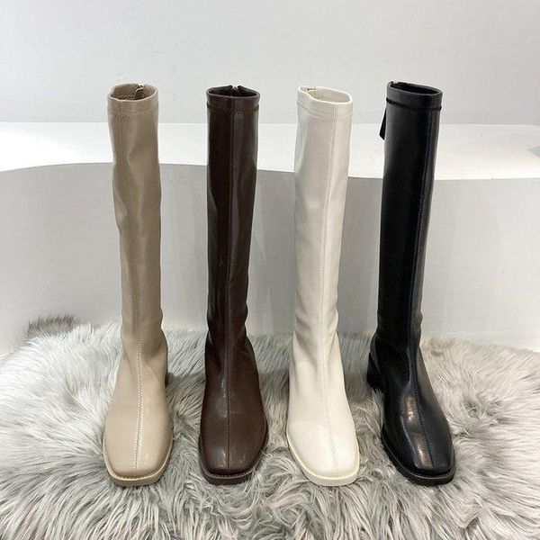 

boots winter lady women shoes autumn zipper boots-women clogs platform luxury designer thigh high heels 2021 rubb, Black