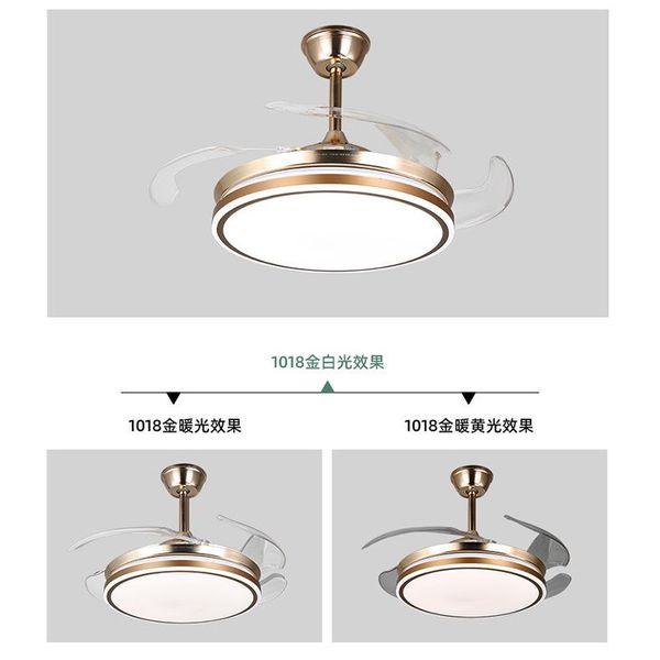 

led invisible fan lamp simple living room ceiling fan lights 42-inch mute dining room bedroom lamp wholesale