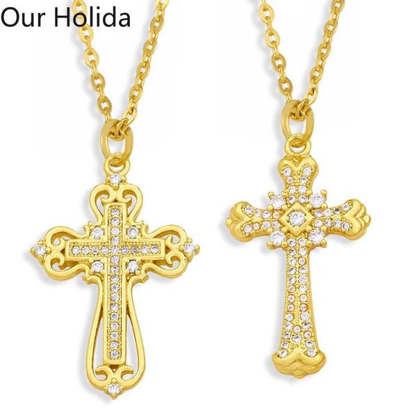 

pendant necklaces wholesale luxury jewelry cross hip-hop necklace with zircon retro men and women hiphop birthday party, Silver