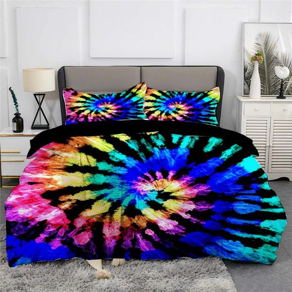 

bedding sets zeimon colorful tie dyed duvet cover set luxury blue yellow spiral pattern boho hippie