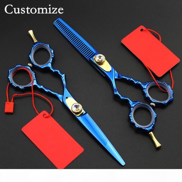

customize professional japan 440c bamboo 6 inch hair scissors set thinning barber cutting scissor shears hairdressing scissors