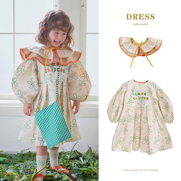 

girl's dresses rj spot 2021 spring girls' dress cartoon printed children's clothing, Red;yellow