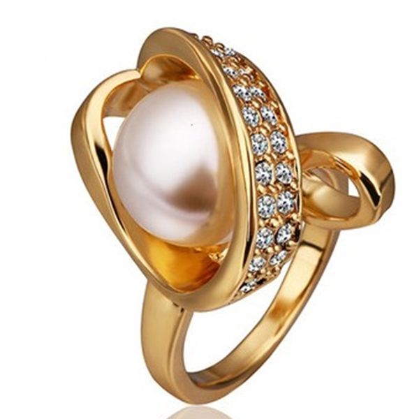 

gold crystal inlay pearl lady;s ring size 7 8 9 (sp3658 ddredrf, Golden;silver