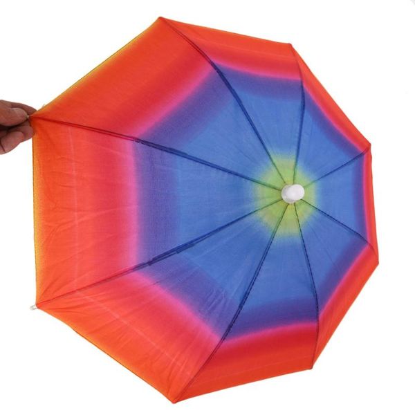 

umbrellas random color 31cm rainbow umbrella hat awning camping fishing hiking outdoor shade rain hats