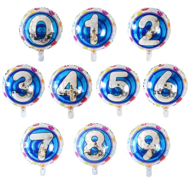 

party decoration 18inch round blue foil number balloons 0 1 2 3 4 5 6 7 8 9 birthday baby shower wedding festival kids ballon